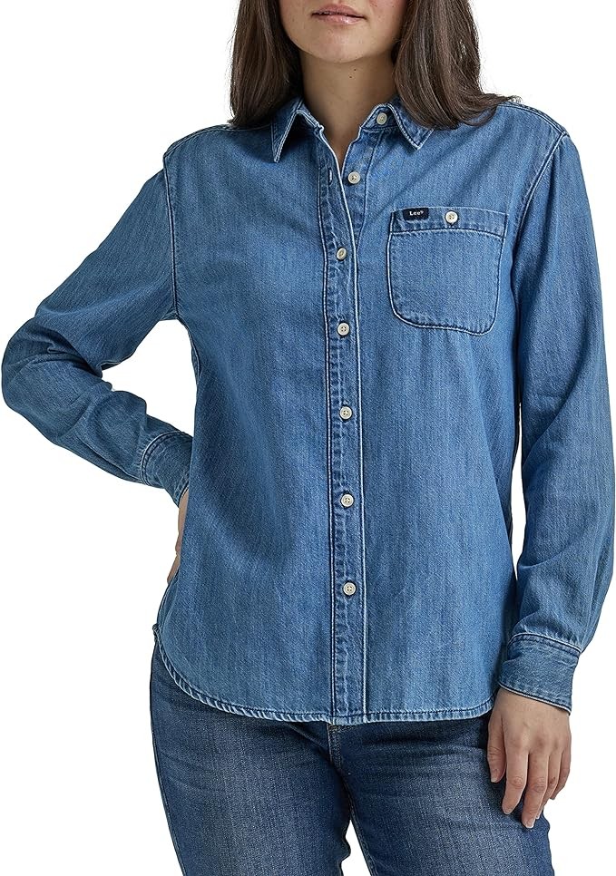 Lee Women's Legendary Long Sleeve All Purpose Button Down Shirt
