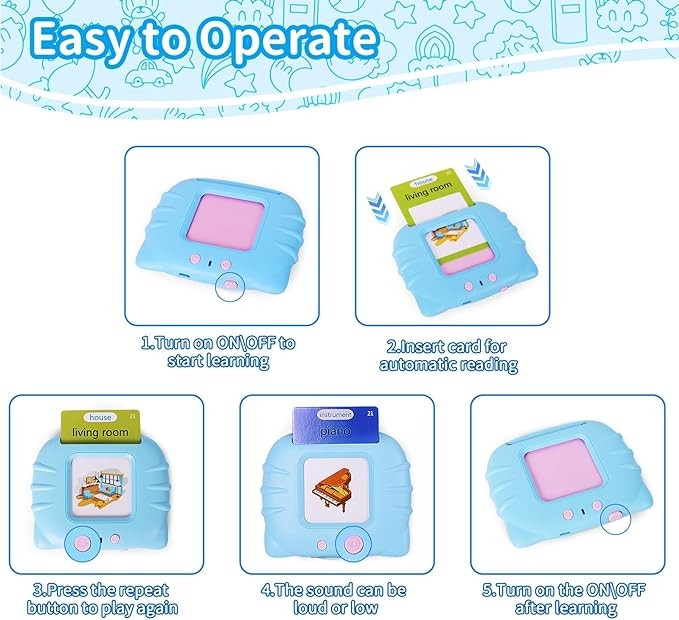 Roll over image to zoom in 510 Sight Words Talking Learning Flash Cards for 3 4 5 Year Old Boys and Girls, Pocket Speech for Toddlers, Autism Sensory Toys for Autistic Children, Talking Flash Cards Bi