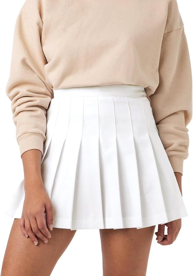 SCKTOO Womens Girl High Waisted Pleated Tennis Skirt School A-Line Skater Skirts with Lining Shorts
