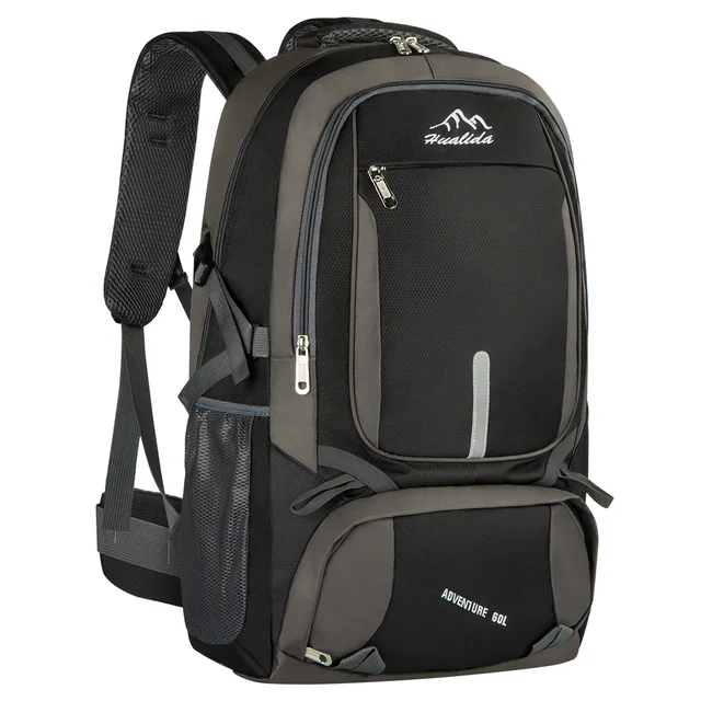 60L Hiking Backpack with Shoes Compartment, Lightweight Travel Daypack, Waterproof & Tear Resistant, Outdoor Sport Large Capacity Rucksack for Men Women Climbing, Camping, Touring, Hiking, Travel